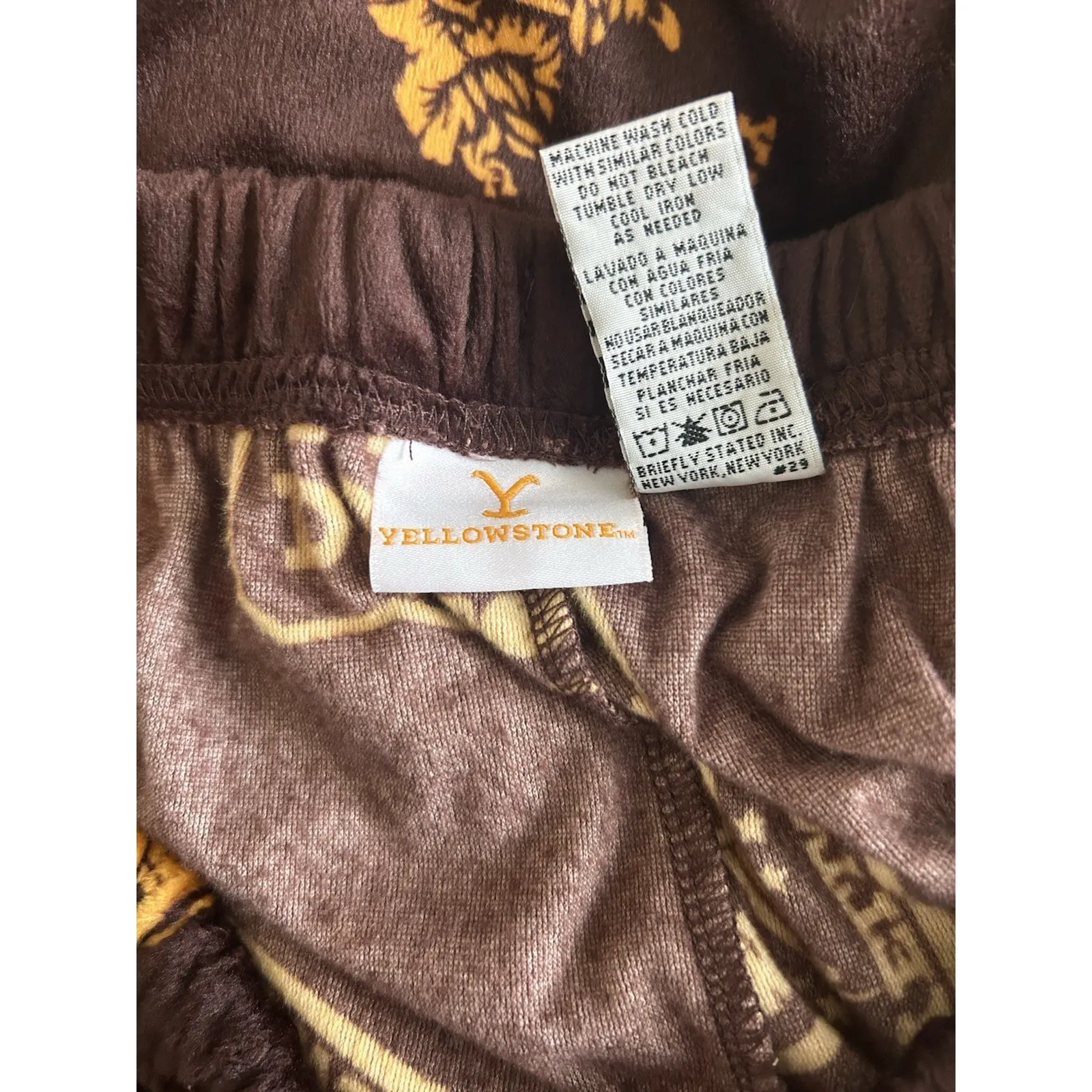 Yellowstone Mens Size Small Pajama Pants Sleep Dutton Ranch Logo TV Show Brown - Image 4
