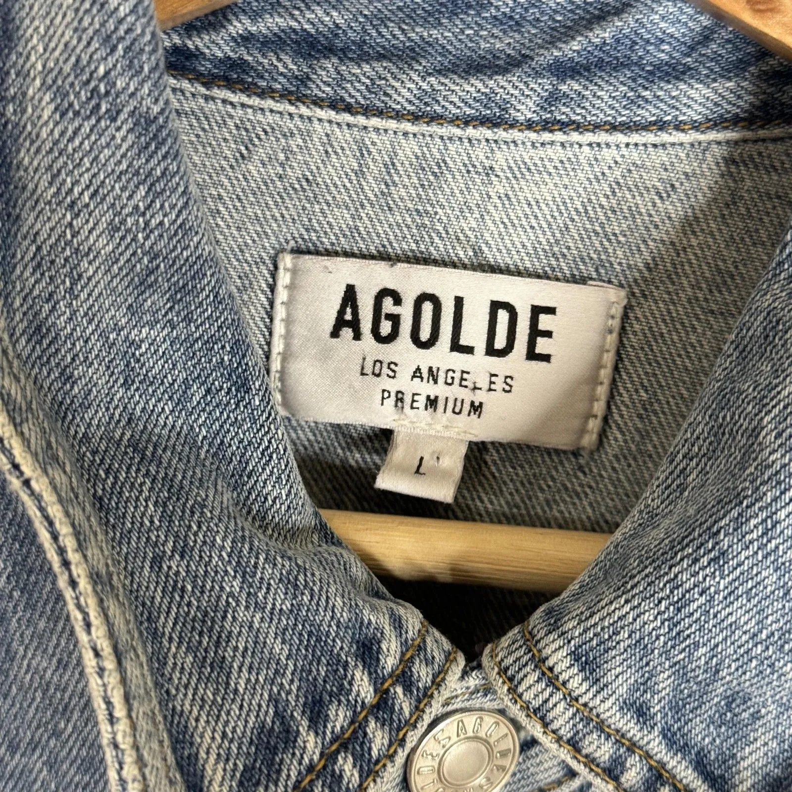 Agolde Tatum Denim Jumpsuit Womens Large Light Wash Belted One Piece Coverall - Image 11