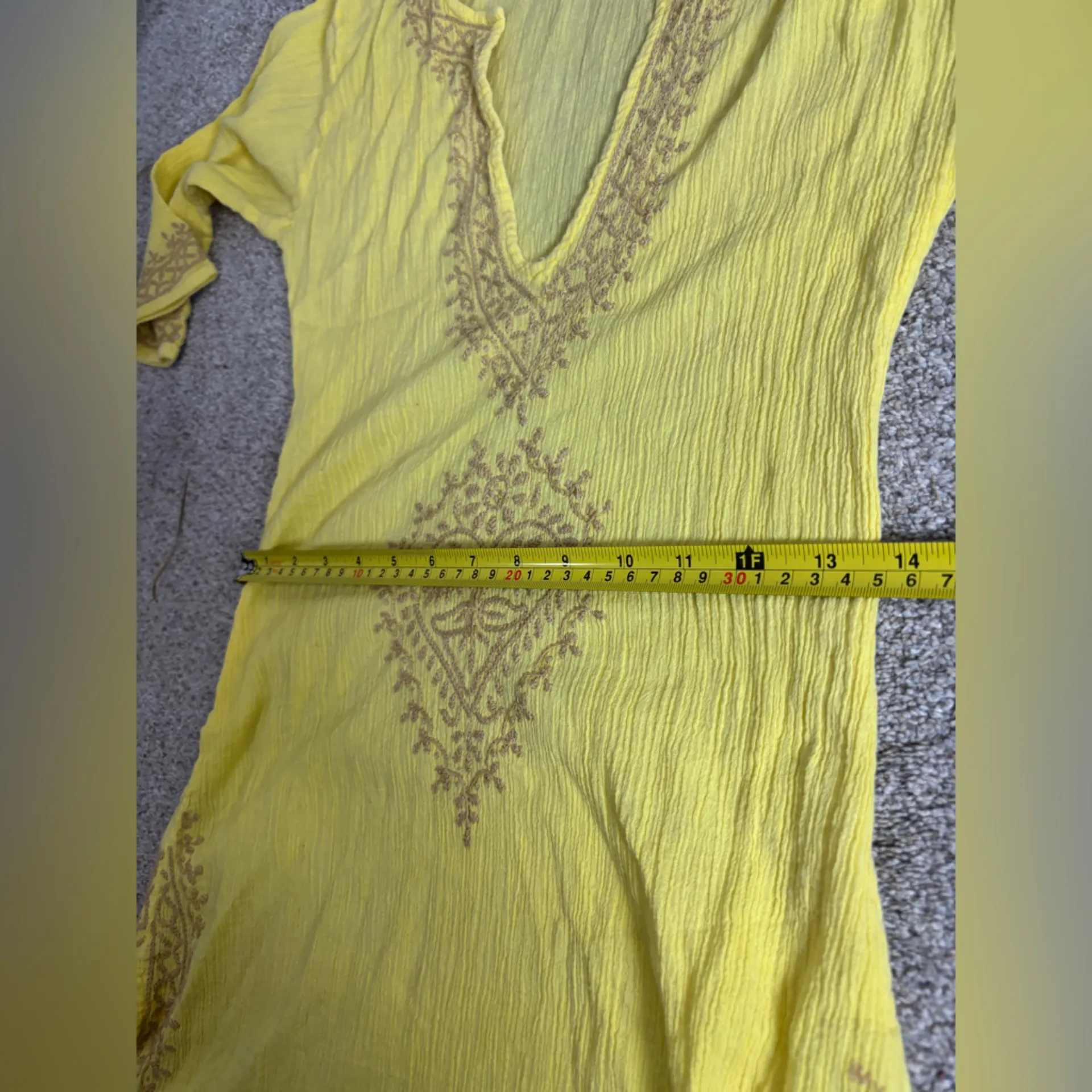 Melissa Odabash Beachwear Embroidered Yellow Cotton Short Cover Up Size undefined - Image 3