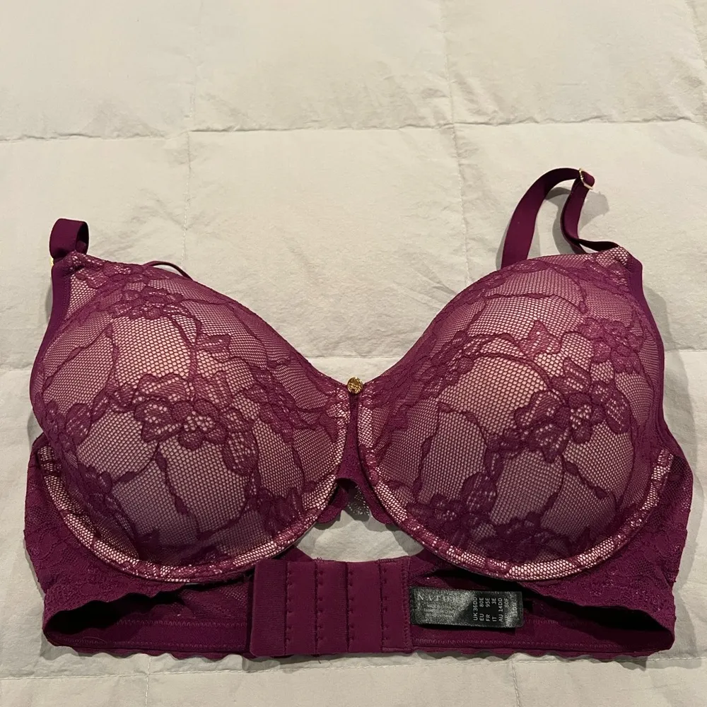 Natori Women’s Lace Underwire Bra 36DD – Plum Purple - Image 6