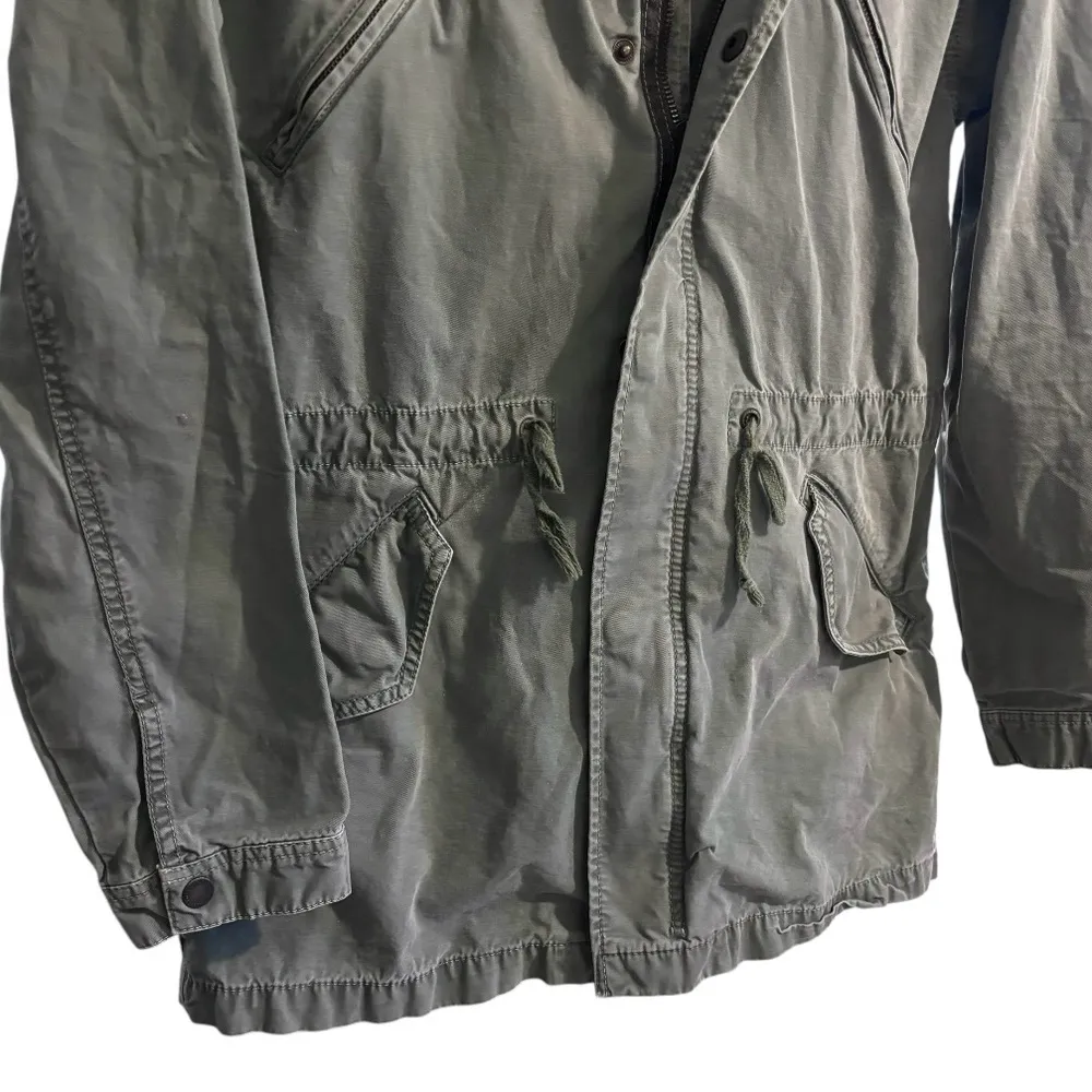 Women’s American Eagle vintage Y2K khaki green utility jacket coat size small - Image 3
