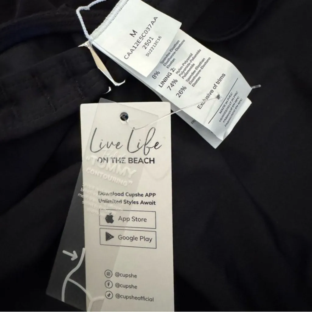 NWT Cupshe Tummy Control Lovely Lace Underwire One Piece Swimsuit Black Size M - Image 10