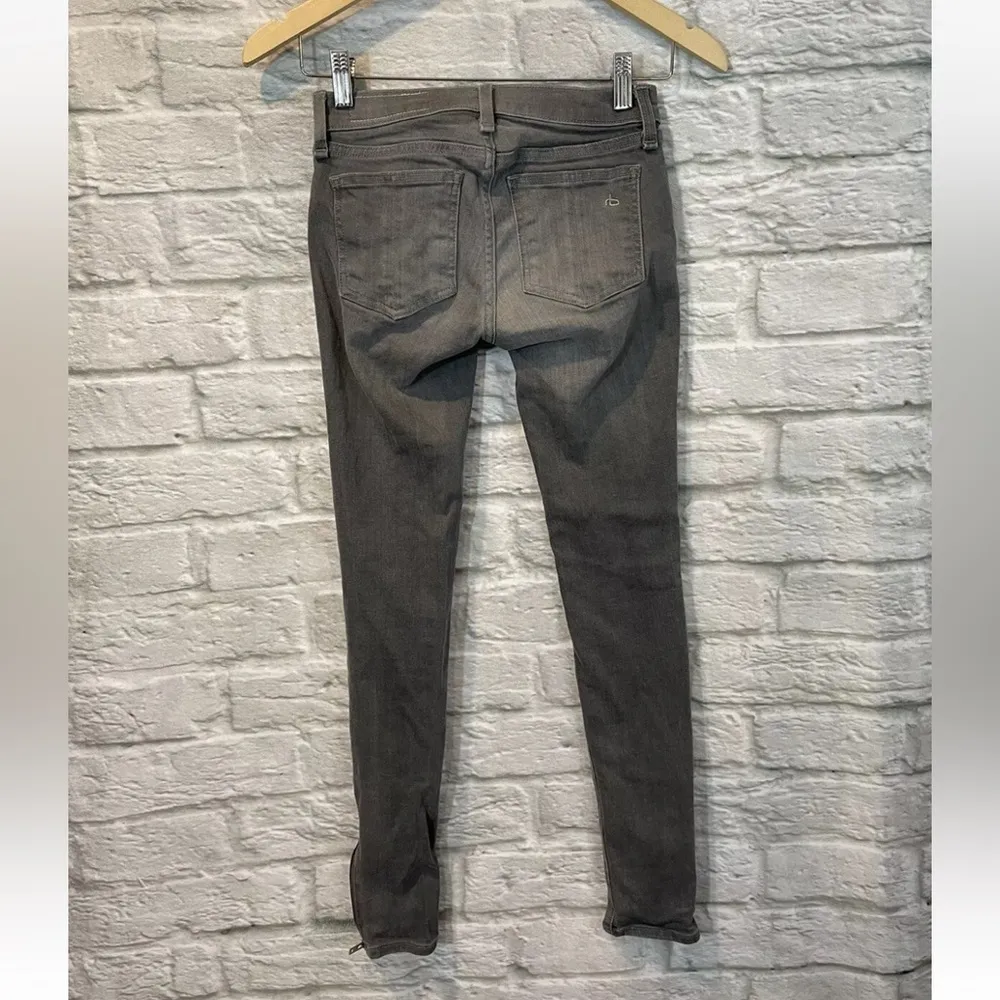 Rag & Bone Women's 23” RBW Grey Buxton Moto Zip Skinny Jeans - Image 4