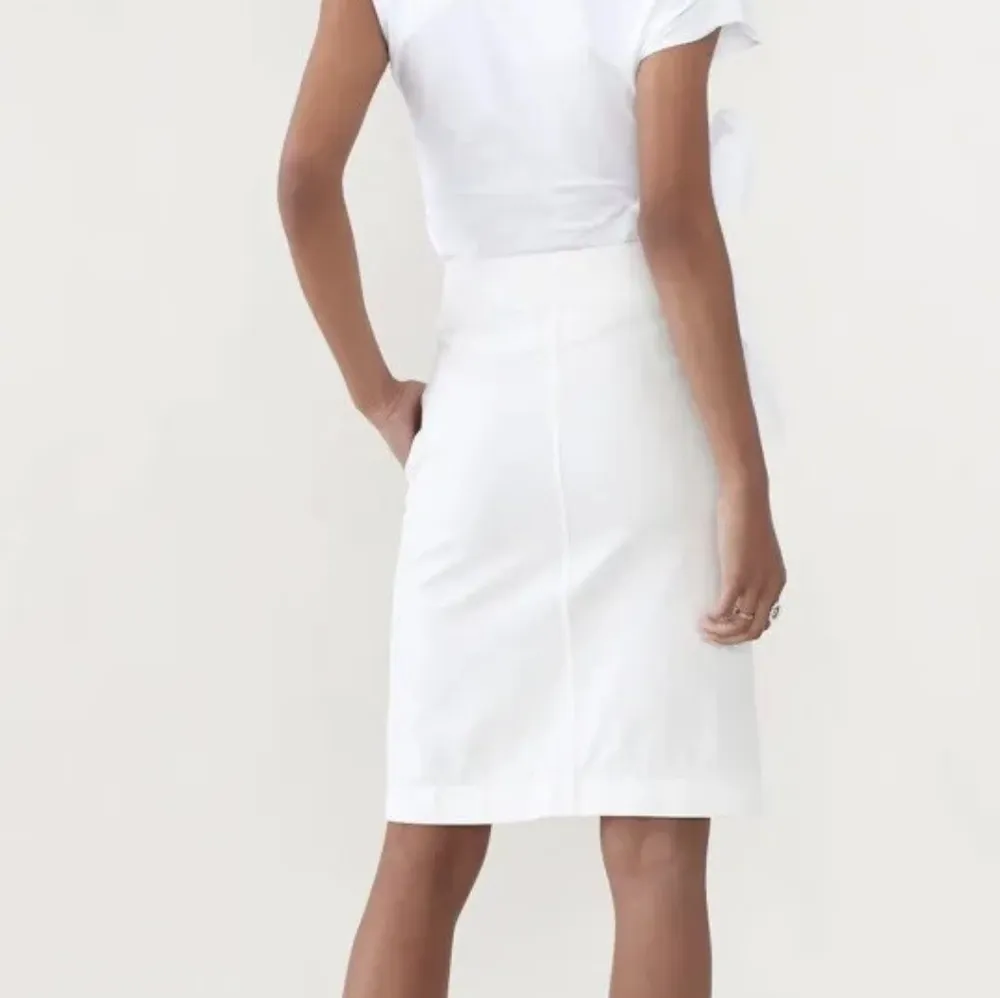 NWT BLDWN Women’s Wednesday Skirt Optic White  Pockets Cotton Linen Sz Sm - Image 2