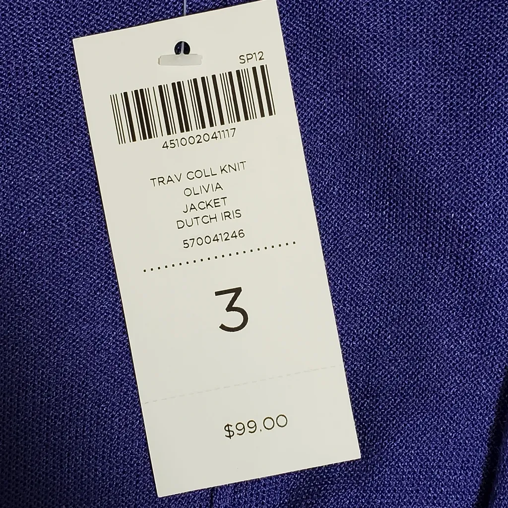 Chicos Silk Open Front Cardigan‎ Purple Knit Sheer Lightweight Size 3  100% Silk - Image 7