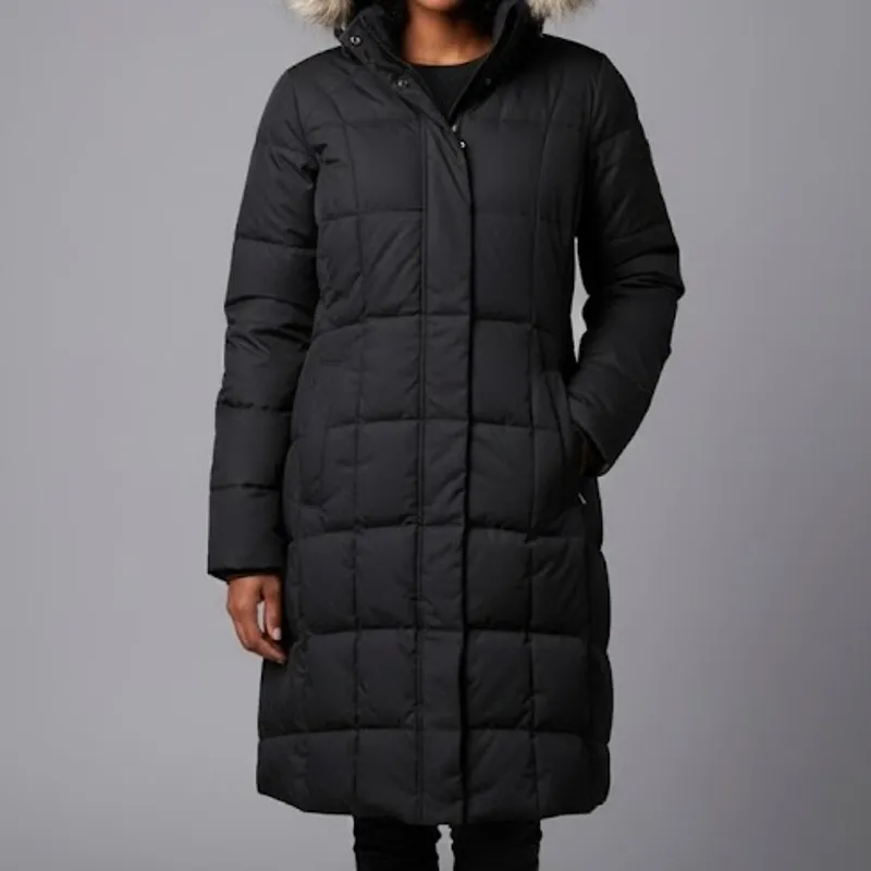 Eddie Bauer Goose Down Ski Lodge Puffer Parka Jacket Coat Womens Small - Image 2