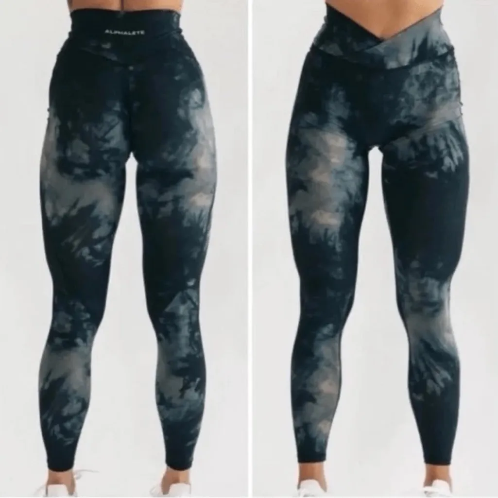 Alphalete Crossover Tie Dye Surface Power Leggings Activewear Workout Size XS‎ - Image 6