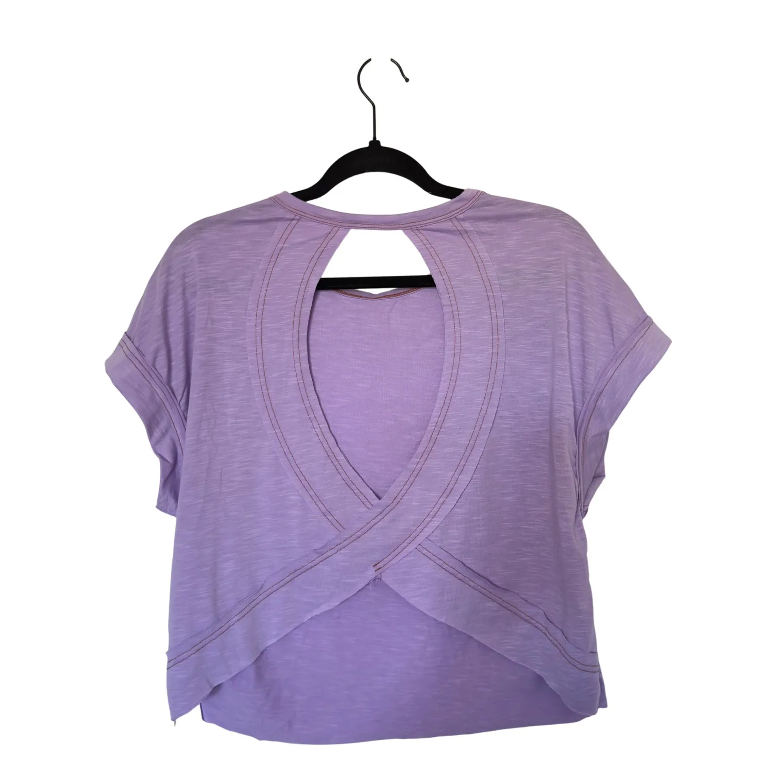 Soly Hux Purple XS‎ Cross Over Detail Open Back Light Weight Crop Top NWT - Image 2