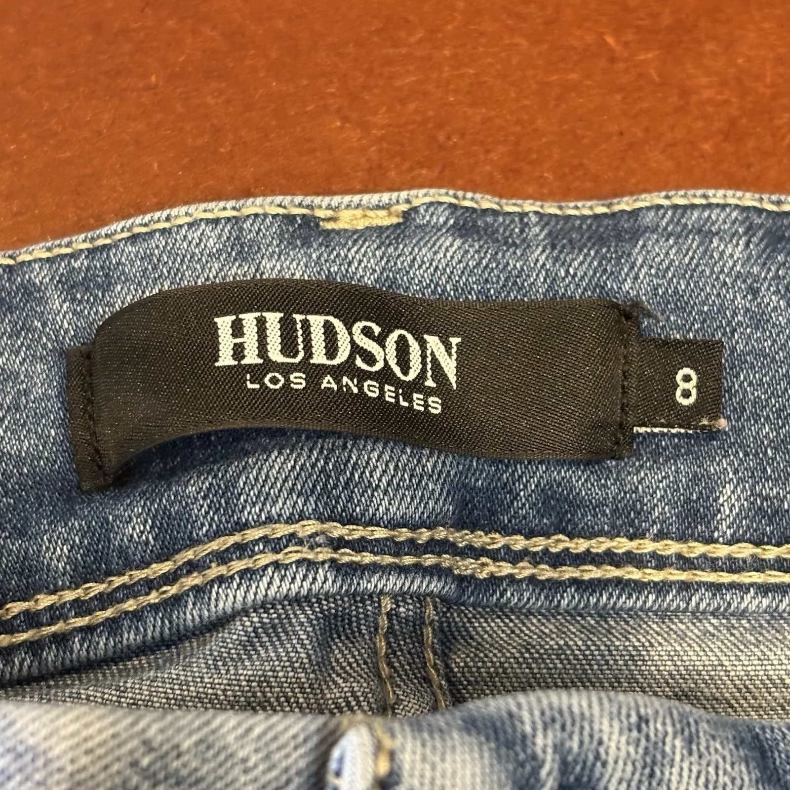 Hudson Barbara High Rise Straight Leg Stretch Denim Jeans. Light Wash, Women's 8 Blue - Image 4