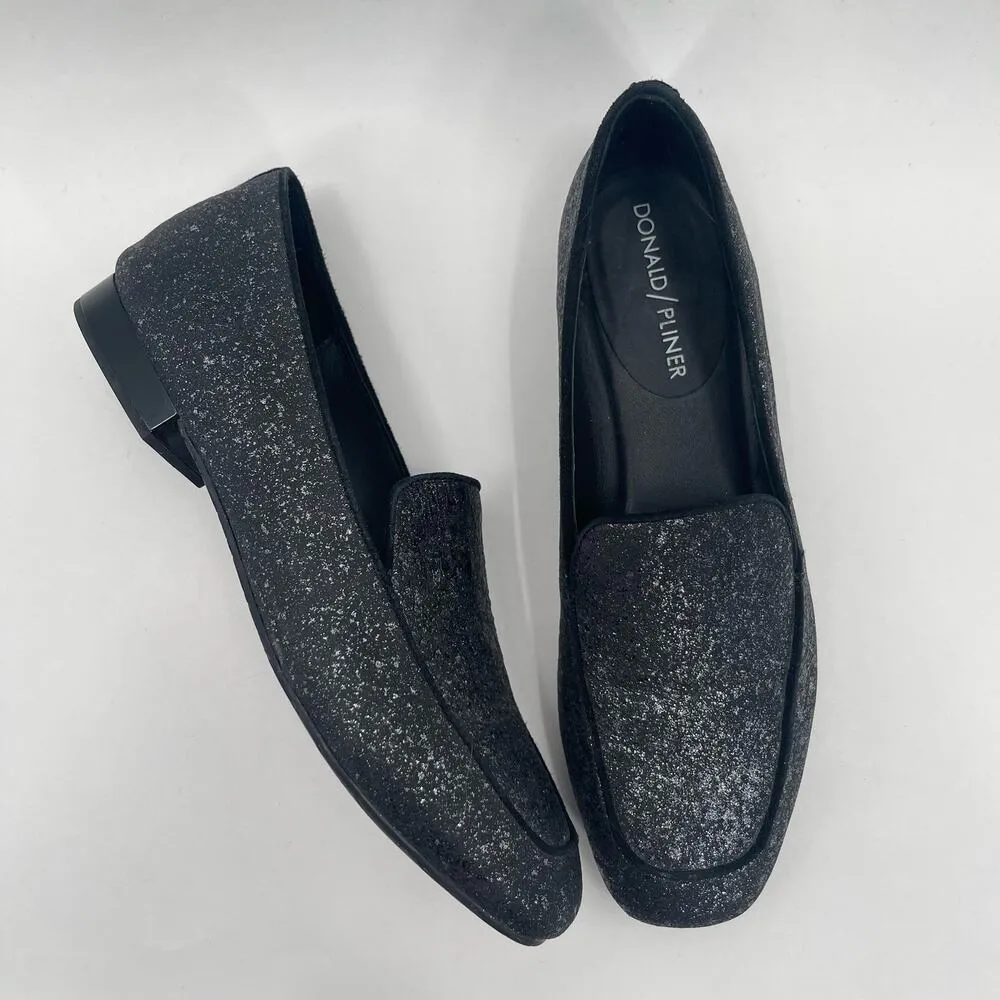 DONALD PLINER Shoes Size 5.5 Honey Leather Slip On Loafer Flat Metallic Dressy - Image 9