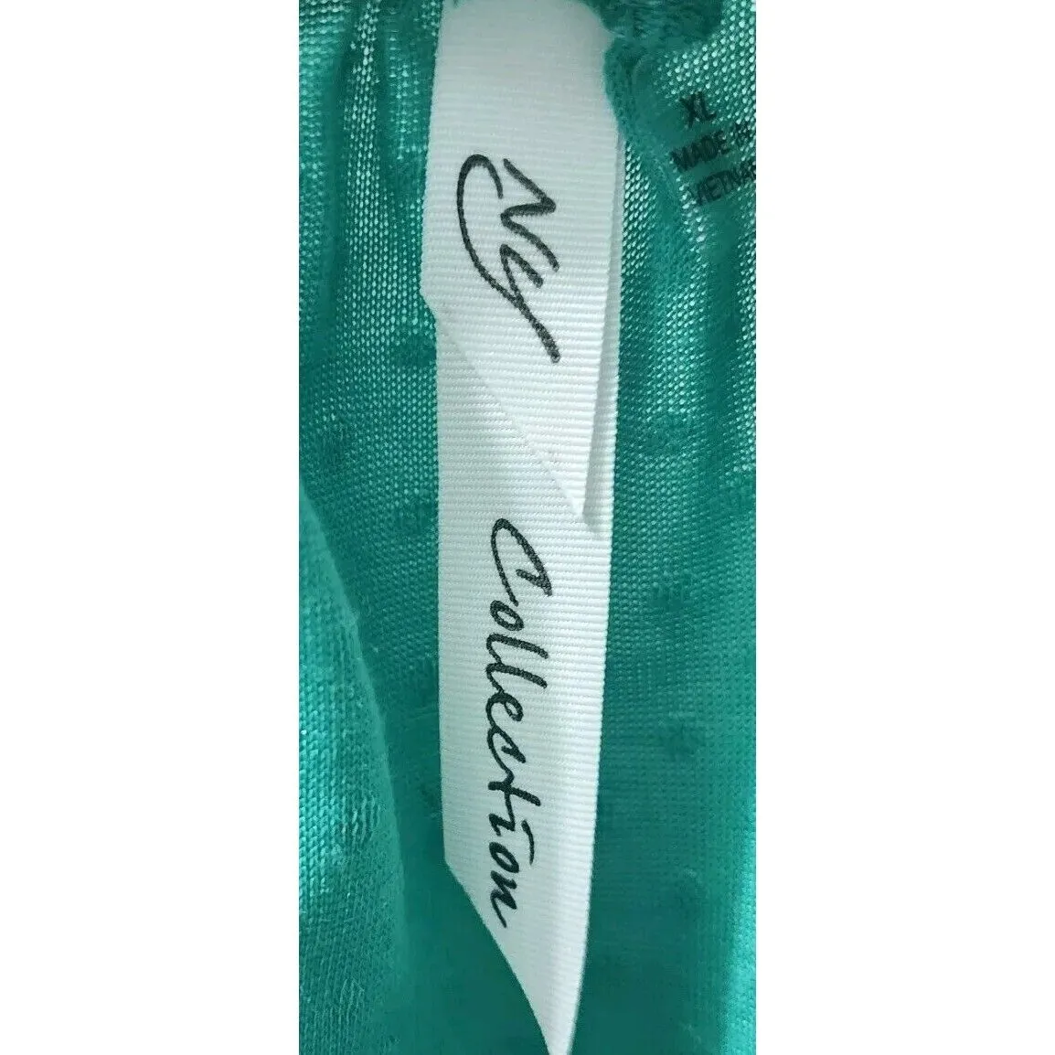 NY Collection Blouse Top Bell Sleeve Swiss Dot‎ Green XL - Image 3