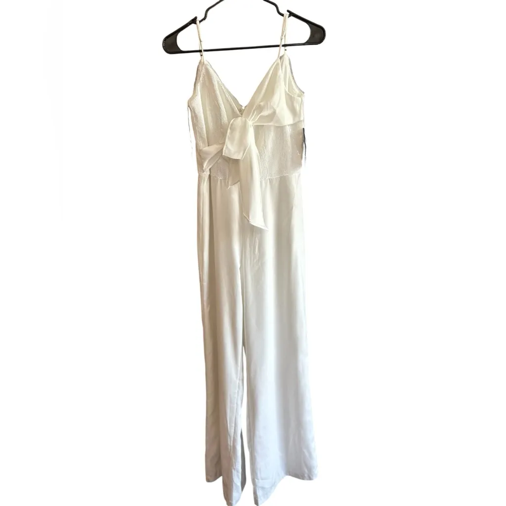 Aidan‎ Mattox Women's Ivory Sequin Crepe Jumpsuit Size 4 Party Cocktail - Image 12