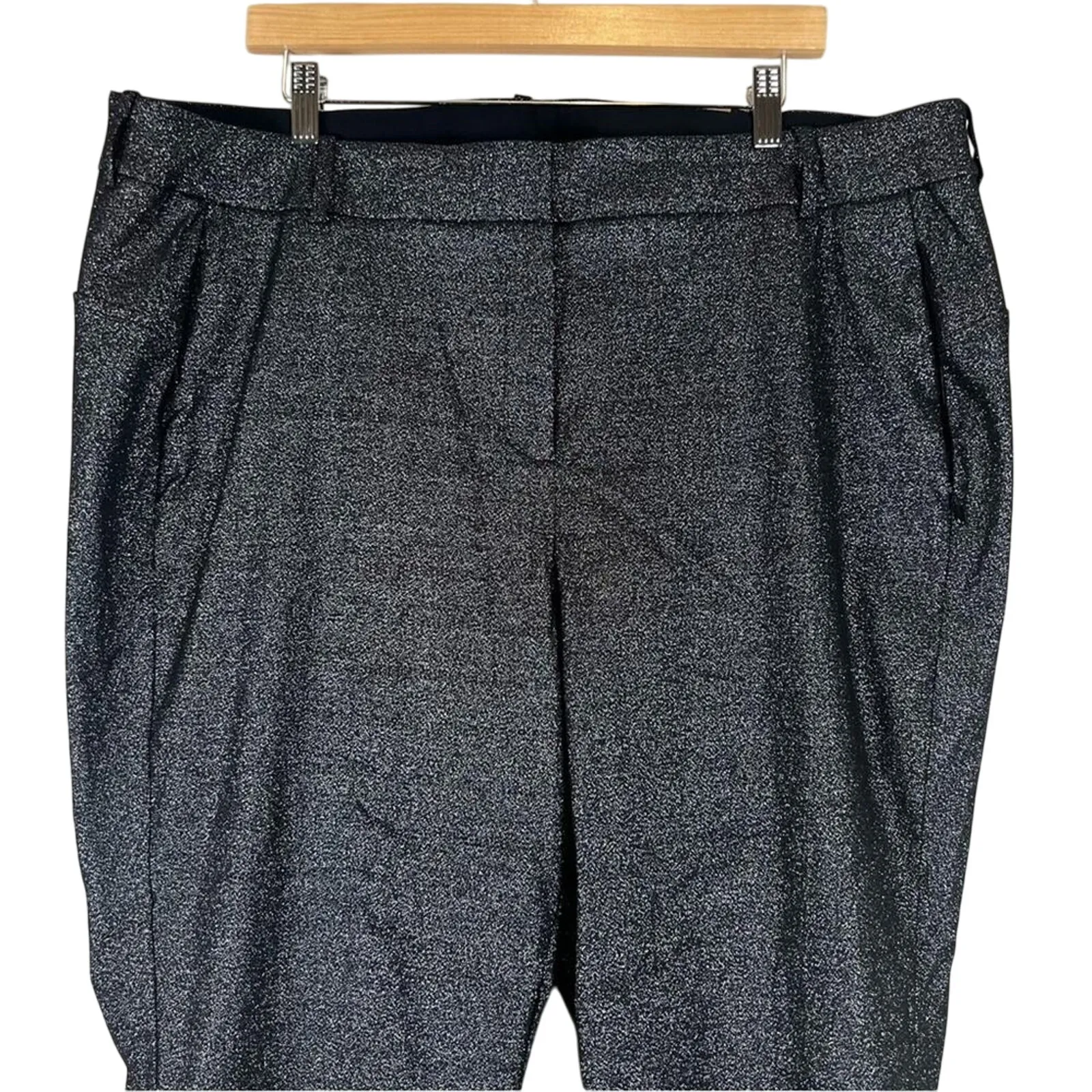 Lane Bryant The Lena Dress Pants Womens 22 Black Metallic Slim Stretch Career - Image 3