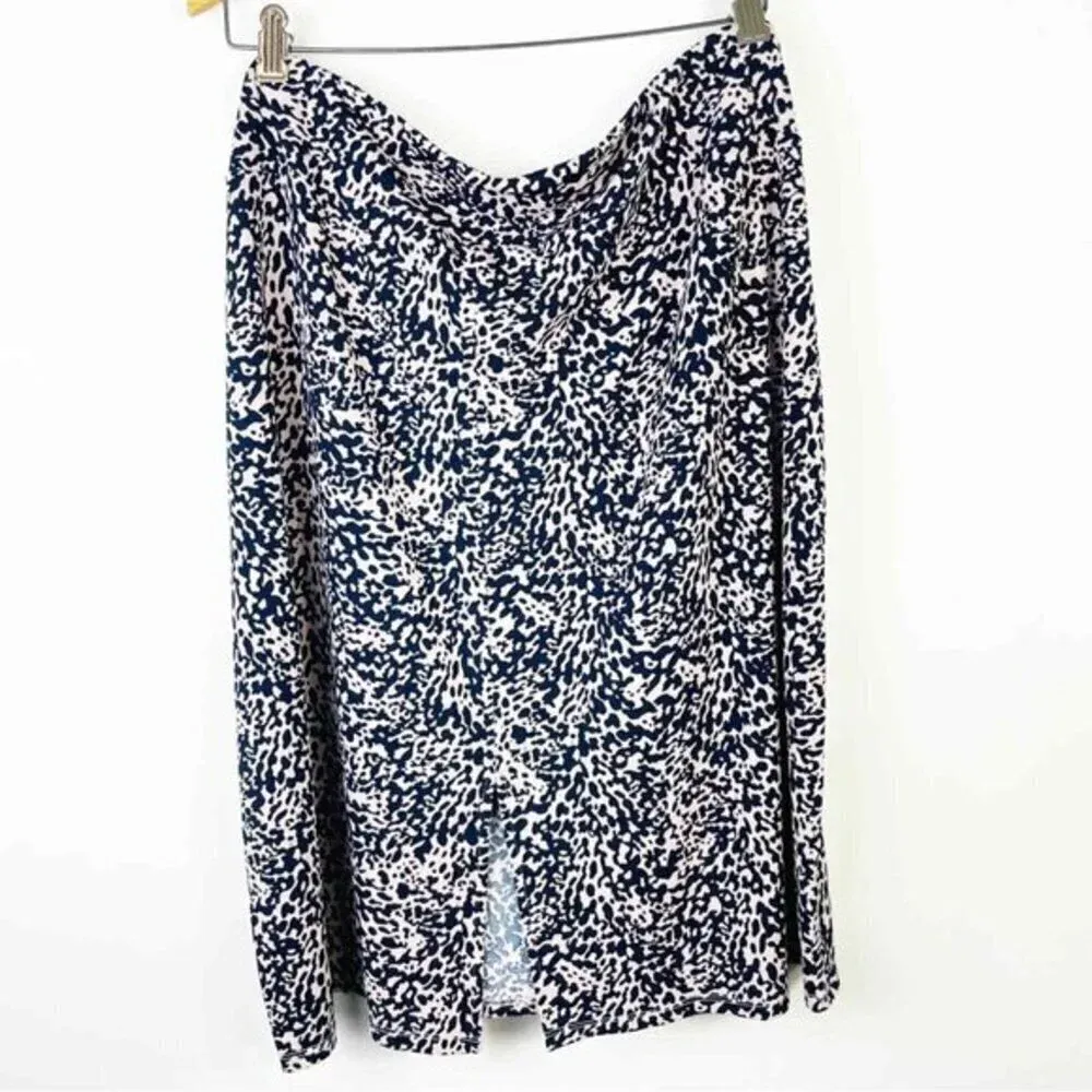 14th & UNION Purple Pink Leopard Print Midi Skirt‎ Size 3X - Image 3