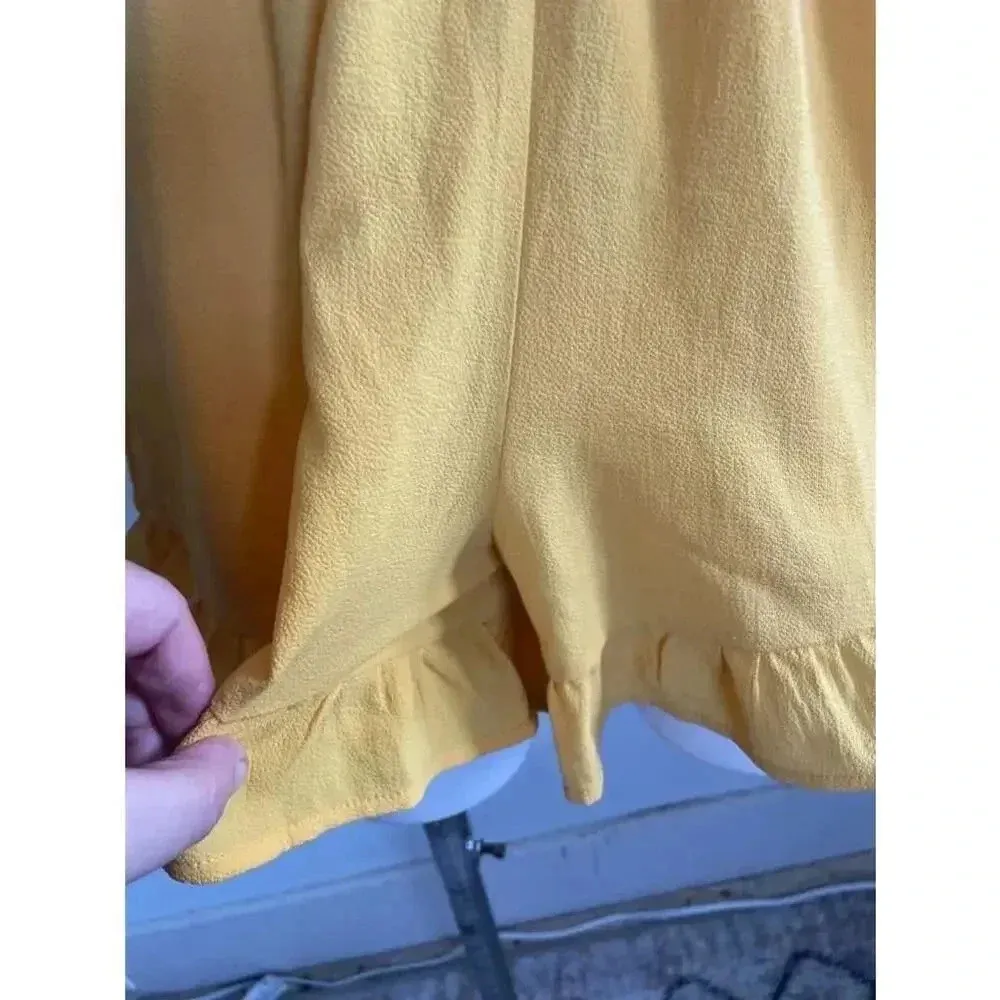 Boutique Monteau Women's Yellow Halter Neck Romper‎ Shorts Ruffles Summer 0154 - Image 2