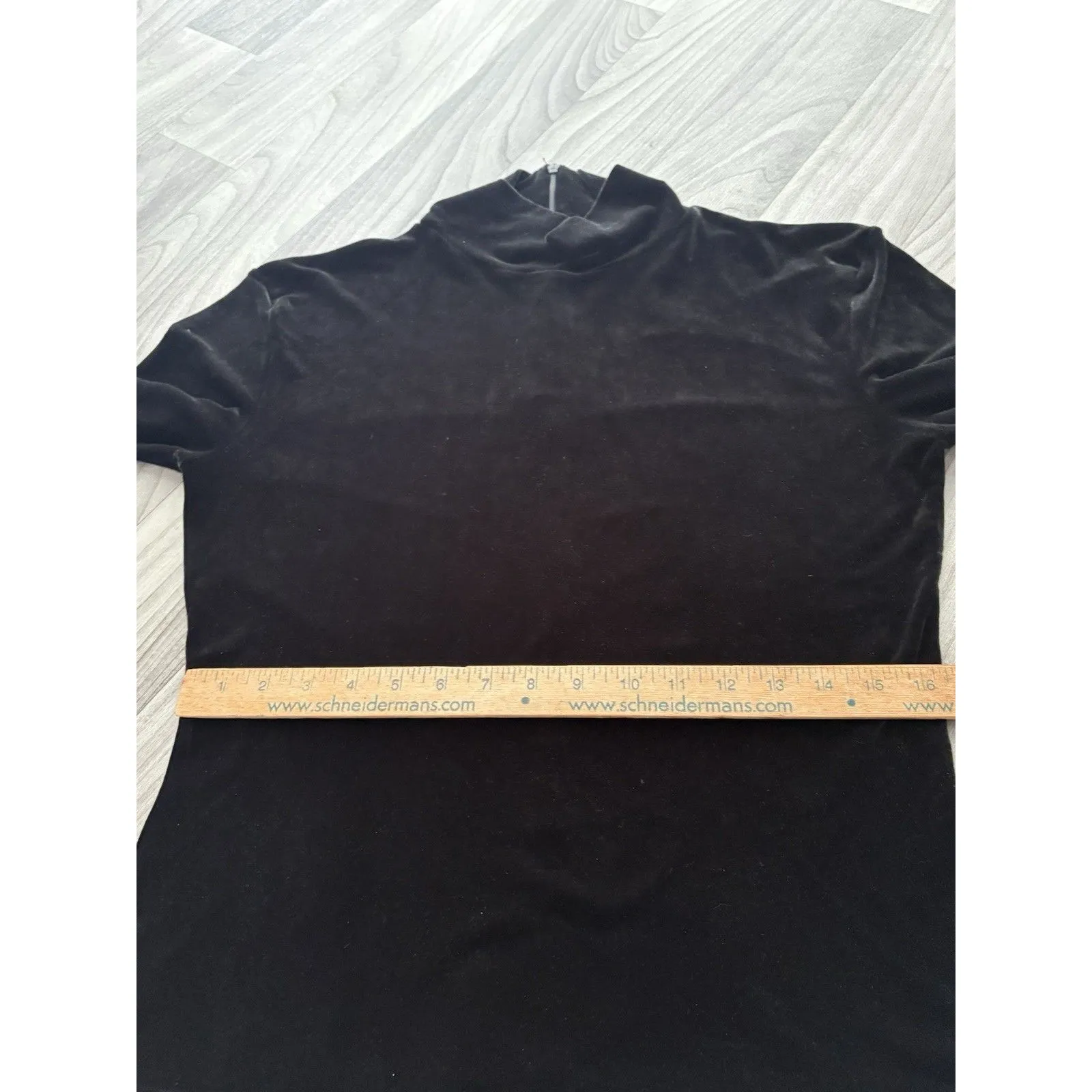 Vintage Nordstrom Velvet Mock Neck Size XL Black Minimalist Intimates Lounge - Image 12