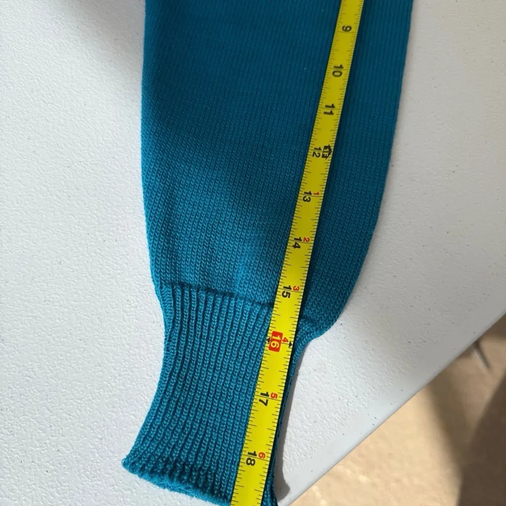 VTG LIDO SPORTS Ladies Red Colorblock Wool Long Sleeve Pullover Sweater USA Blue Size M - Image 9