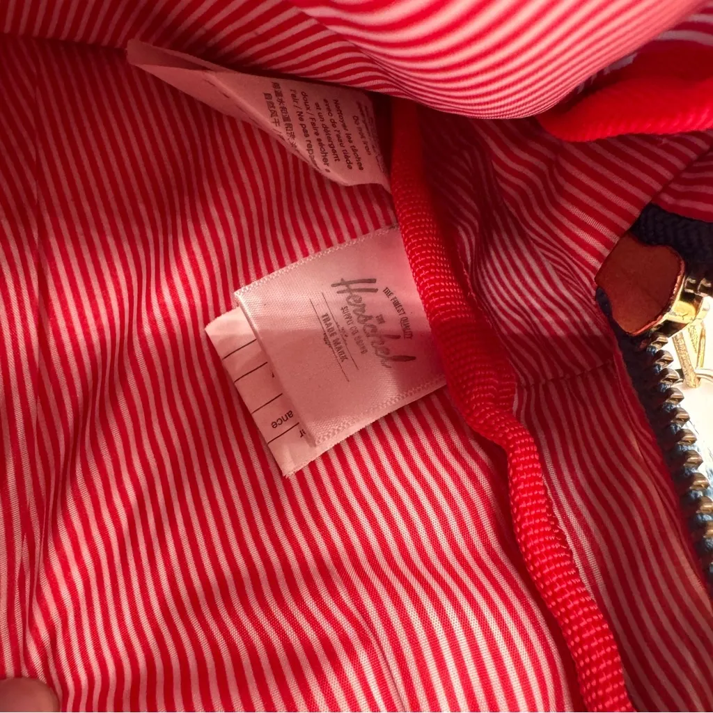 Herschel Supply Co Floral Print Backpack Blue Zip Front Pocket Casual School Bag - Image 10