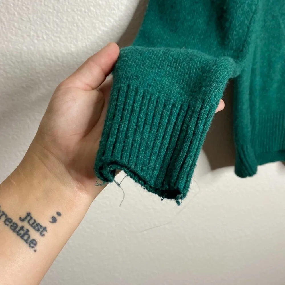 Timberland Women's Green High Neck Long Sleeve Sweater Pullover Stretch Size M - Image 3