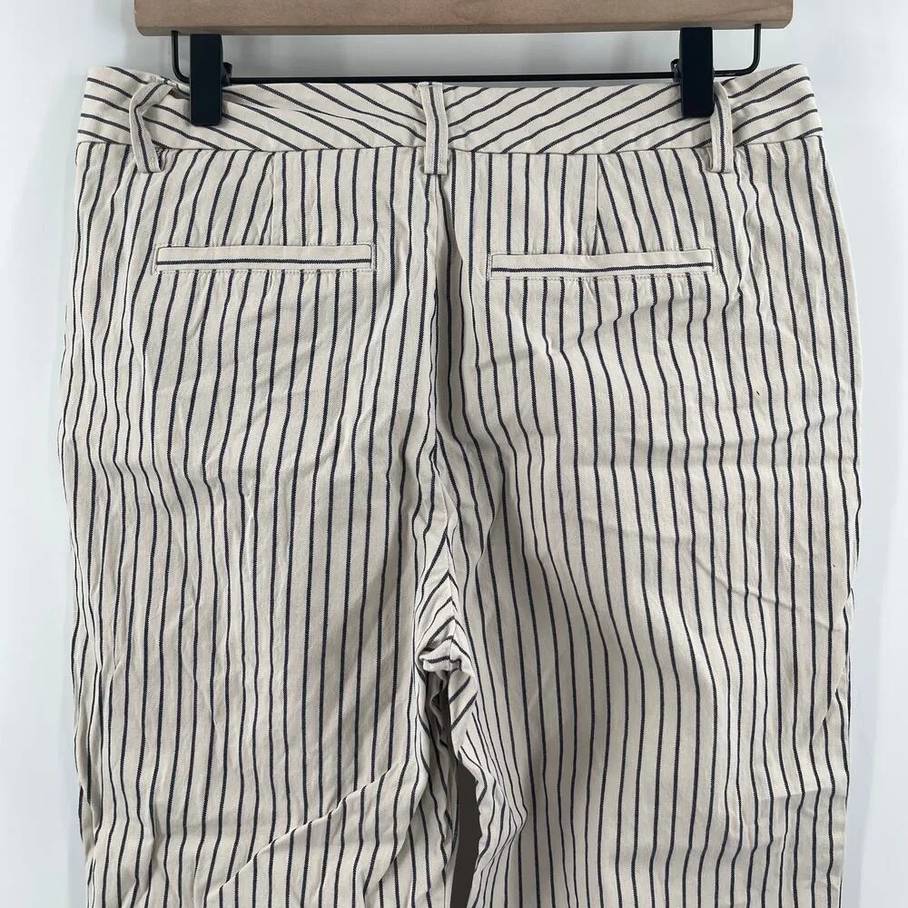 CABI Pants SZ 6 #5316 Stripe Tick Tock Crop Business Work Office Cotton Stretch - Image 10