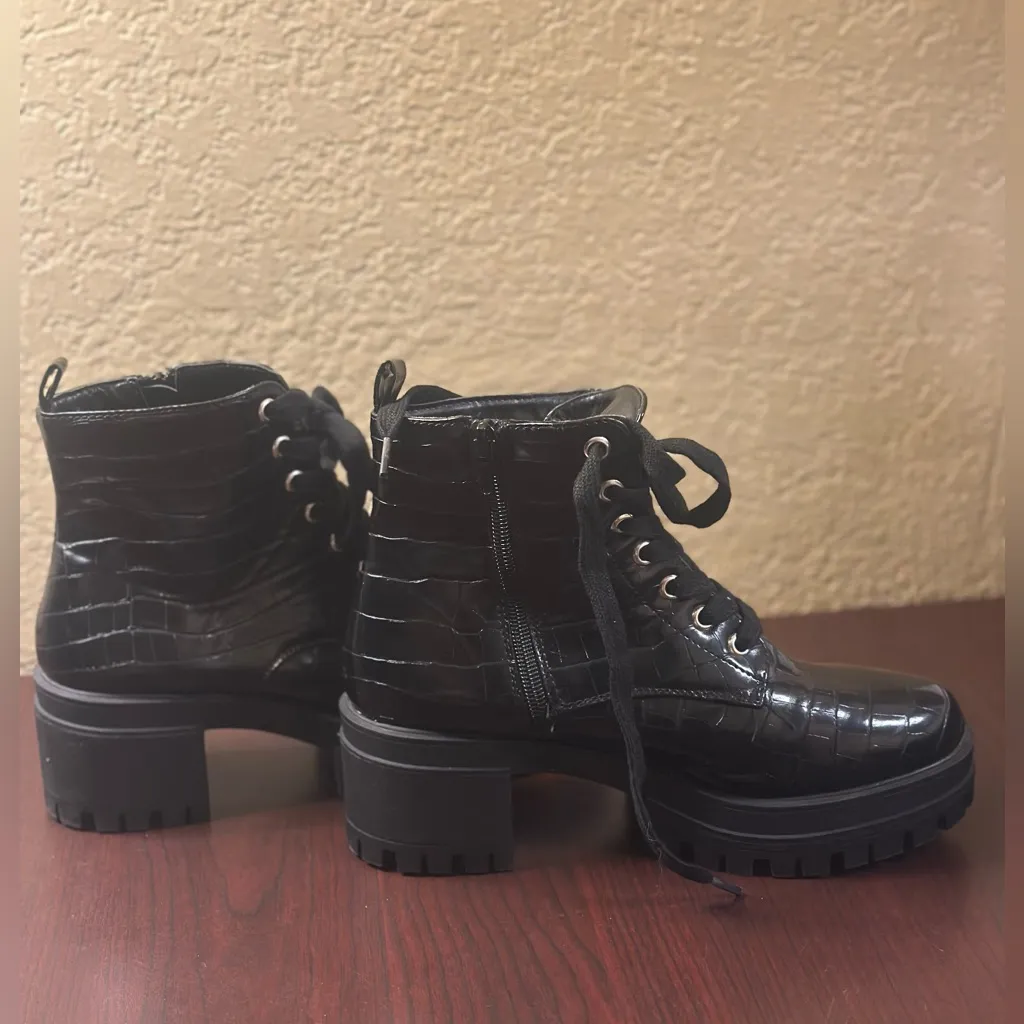 Forever 21 Black Combat Moto Boots - Image 2