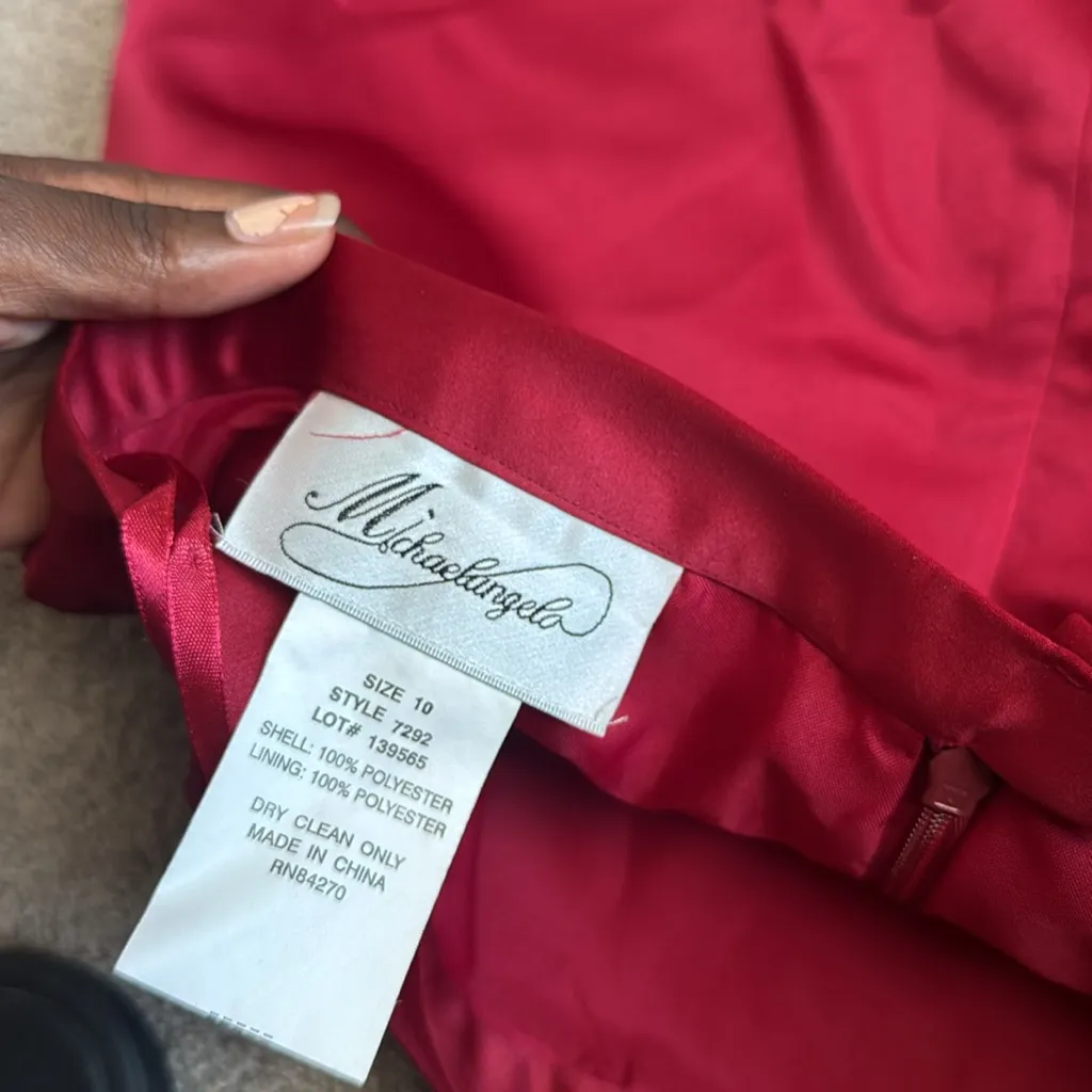 Michaelangelo Red Satin 3 Piece Skirt Set SIZE 10 - Image 8