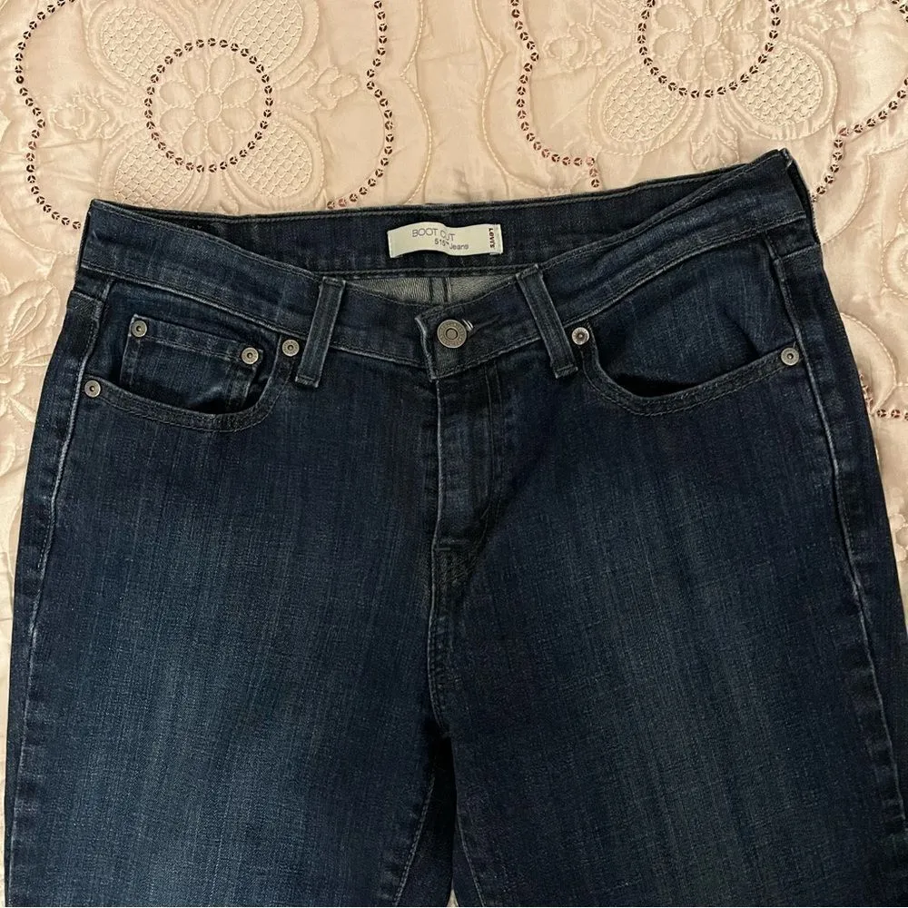Levi’s 515 Boot Cut Dark Wash Denim Jeans Size 8 - Image 5