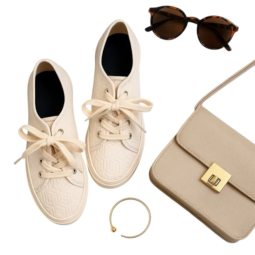 Tommy Hilfiger Toni Monogram Canvas Sneakers White Lace-Up Low Top 8.5M in GUC - Image 2