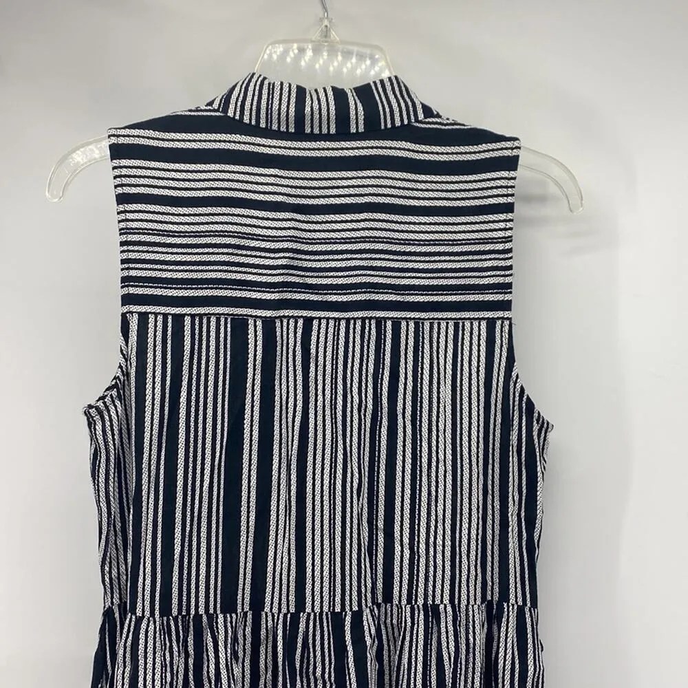 Who What Where black white sleeveless lightweight midi button down summer dress - Image 7