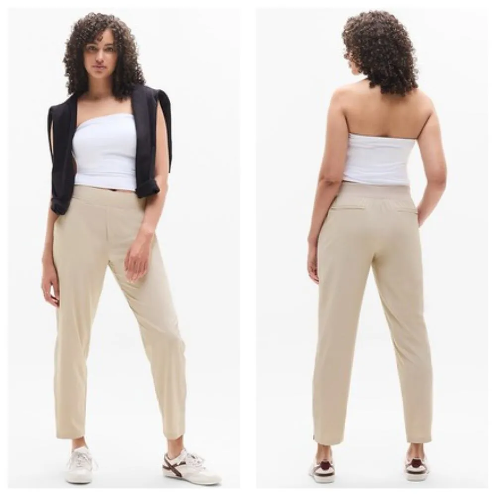 Athleta Brooklyn Mid Rise Ankle Pant Size 12 Cream Workout Athleisure - Image 8