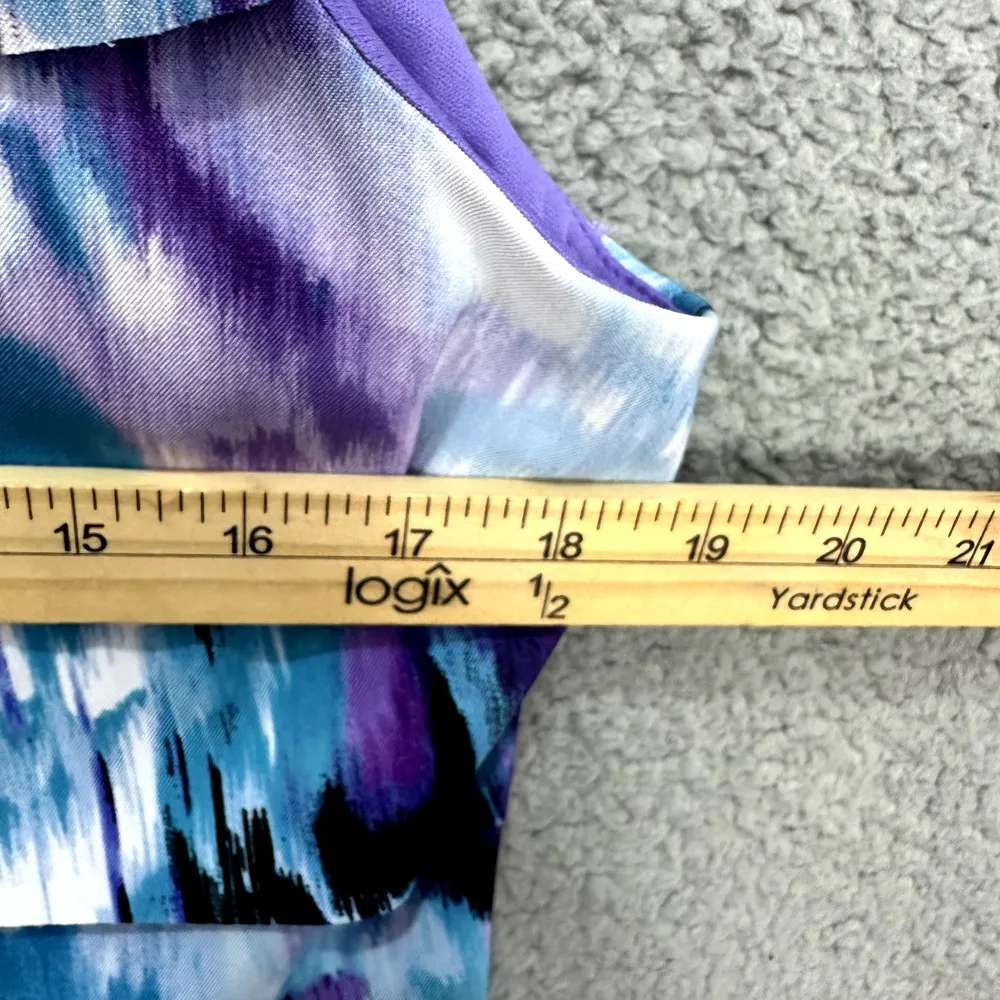 Connected Apparel Sheath Dress Womens 12 Purple Tie Die Ruffle Boho Fairy Hippie - Image 4