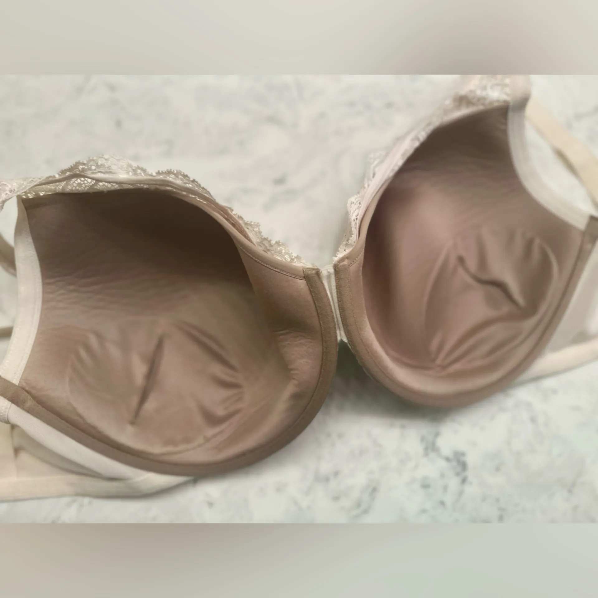 ThirdLove Lace Contour Plunge Bra Womens Sz 38I Ivory Adjustable NO PADS! - Image 4