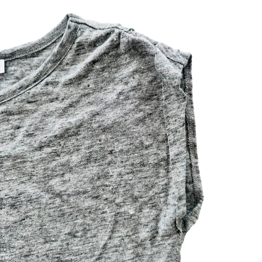 Frame Denim Melange Slub Knit Cap Sleeve Shirt Grey Size Small #LWTS0788 - Image 5