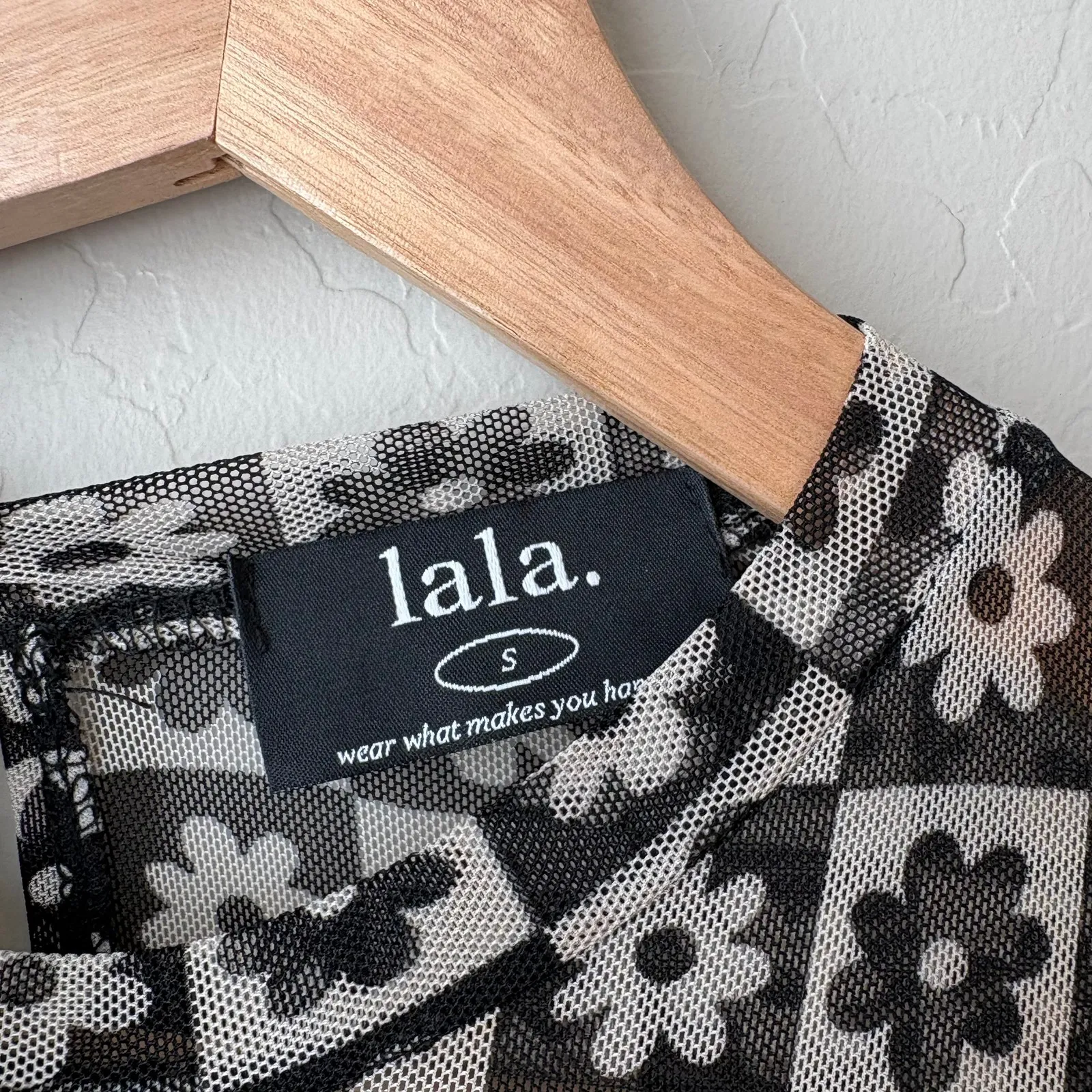 Dressed in Lala Dress Mesh Floral Checkered Long Sleeve Maxi Dress Black White S - Image 5