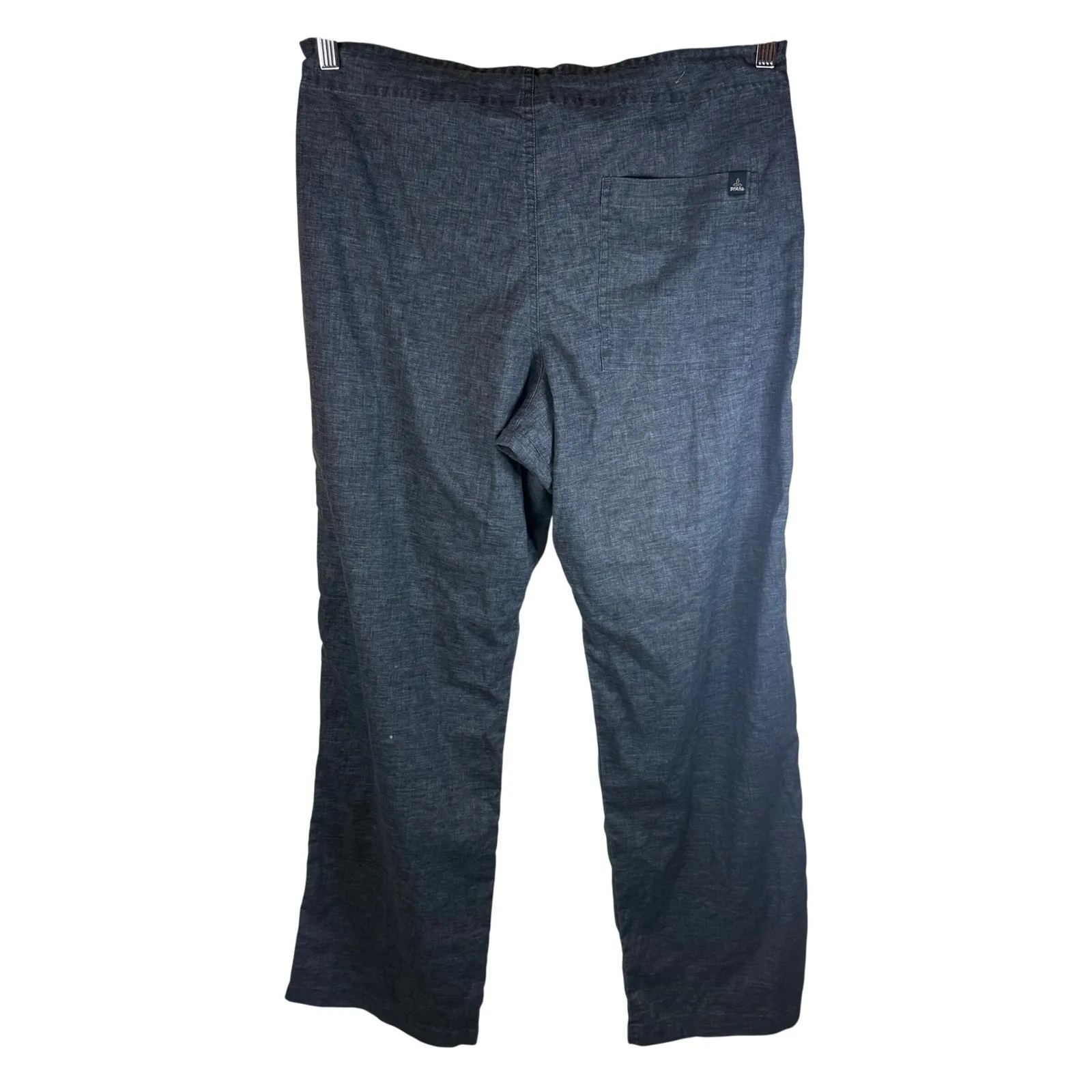 Prana Women's Grey Linen Hemp Blend Drawstring Waist Wide Leg Pants Size Large - Image 5