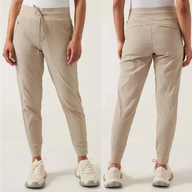 Athleta Womens Outdoor Trail Hiking Trekkie North Joggers Pants‎ Size 4 Ecru - Image 2