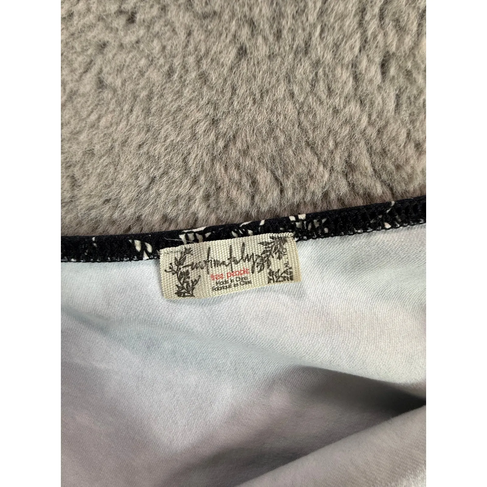 Free People Black White Floral One Shoulder‎ Puff Sleeve Bodysuit Women's - Image 6