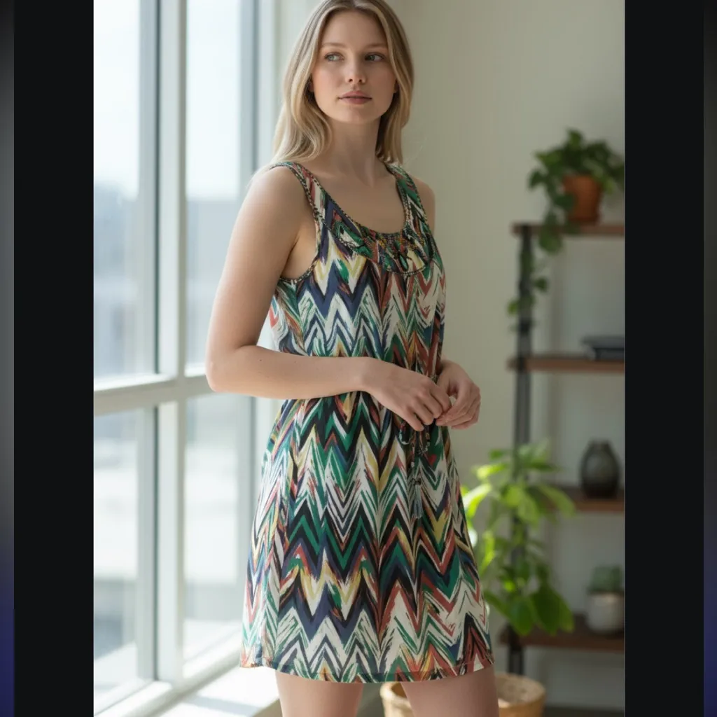 ECI NEW YORK SLEEVELESS BOHO BEADED MULTI BOLD MAXIMILIAN DRESS 10 - Image 9