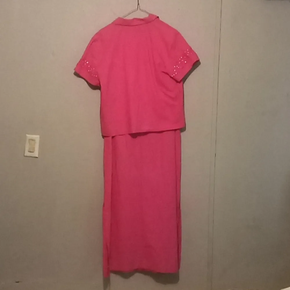 Vintage Jane Ashley medium pink dress - Image 4