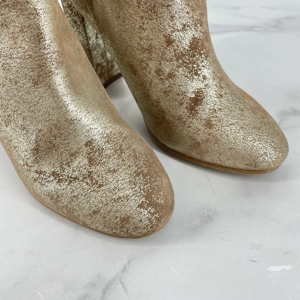 Seychelles Ankle Boots Booties Metallic Block Heel Round Toe Zipper Size 7 New - Image 4