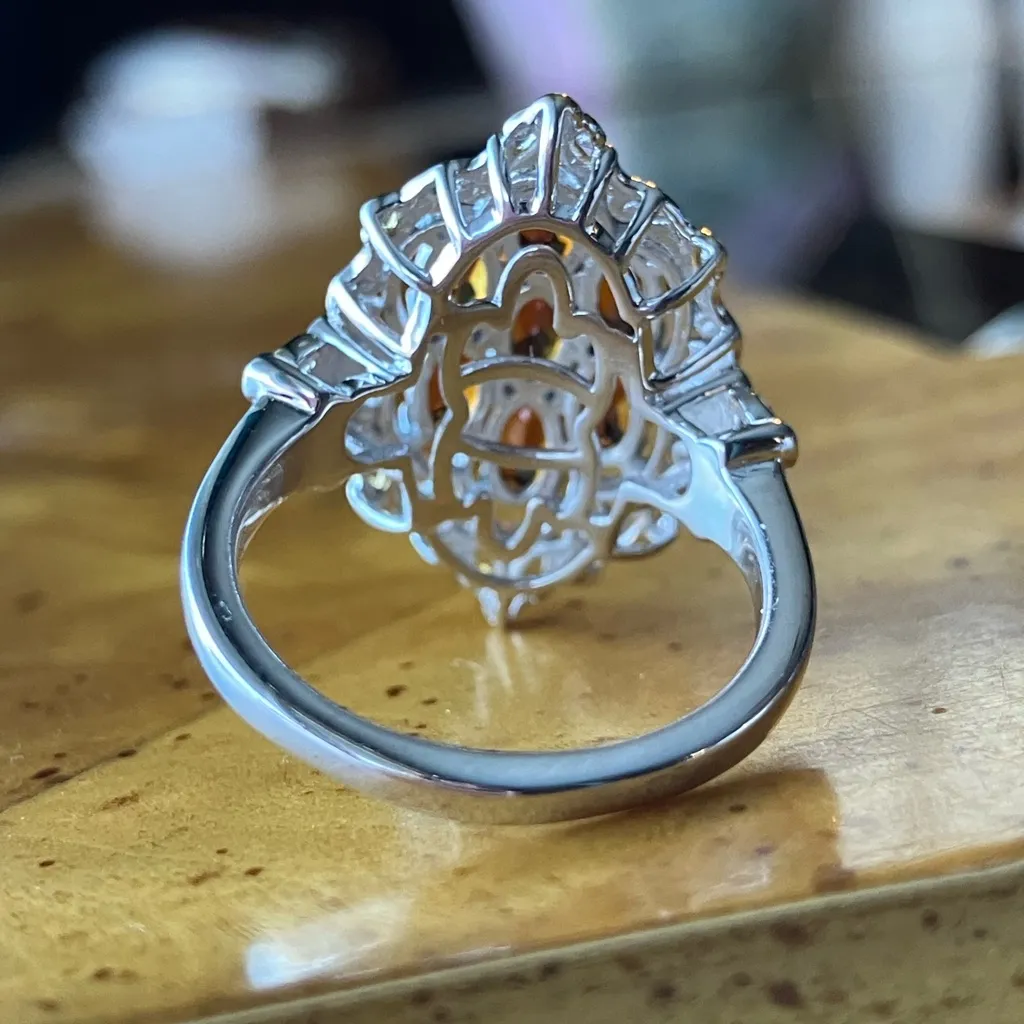 Natural Cherry Citrine Sterling Silver Ring Size 6 Gold - Image 5