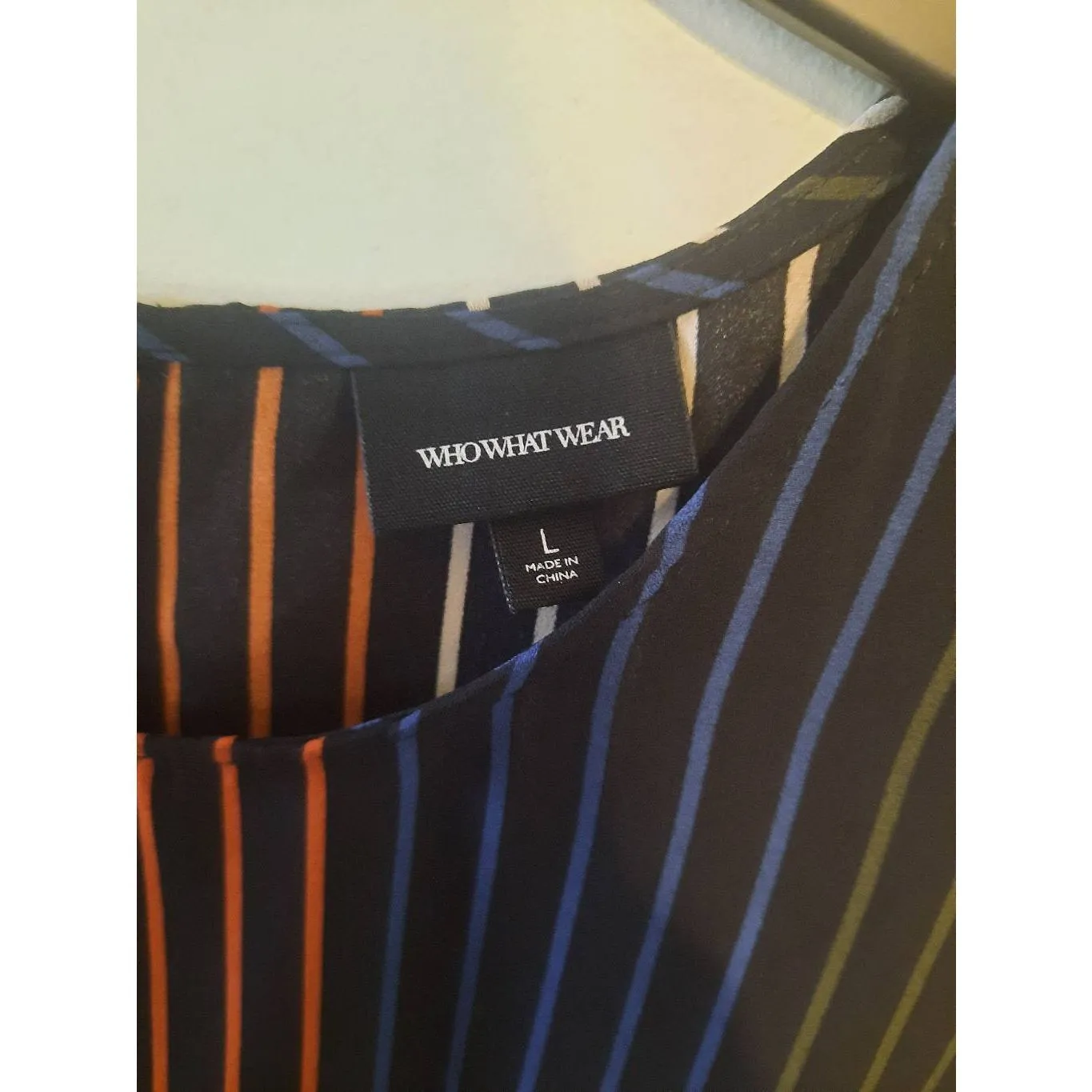 Who What Wear Sleeveless Shell Tank Top in Mod Stripes Women's size Large - Image 2