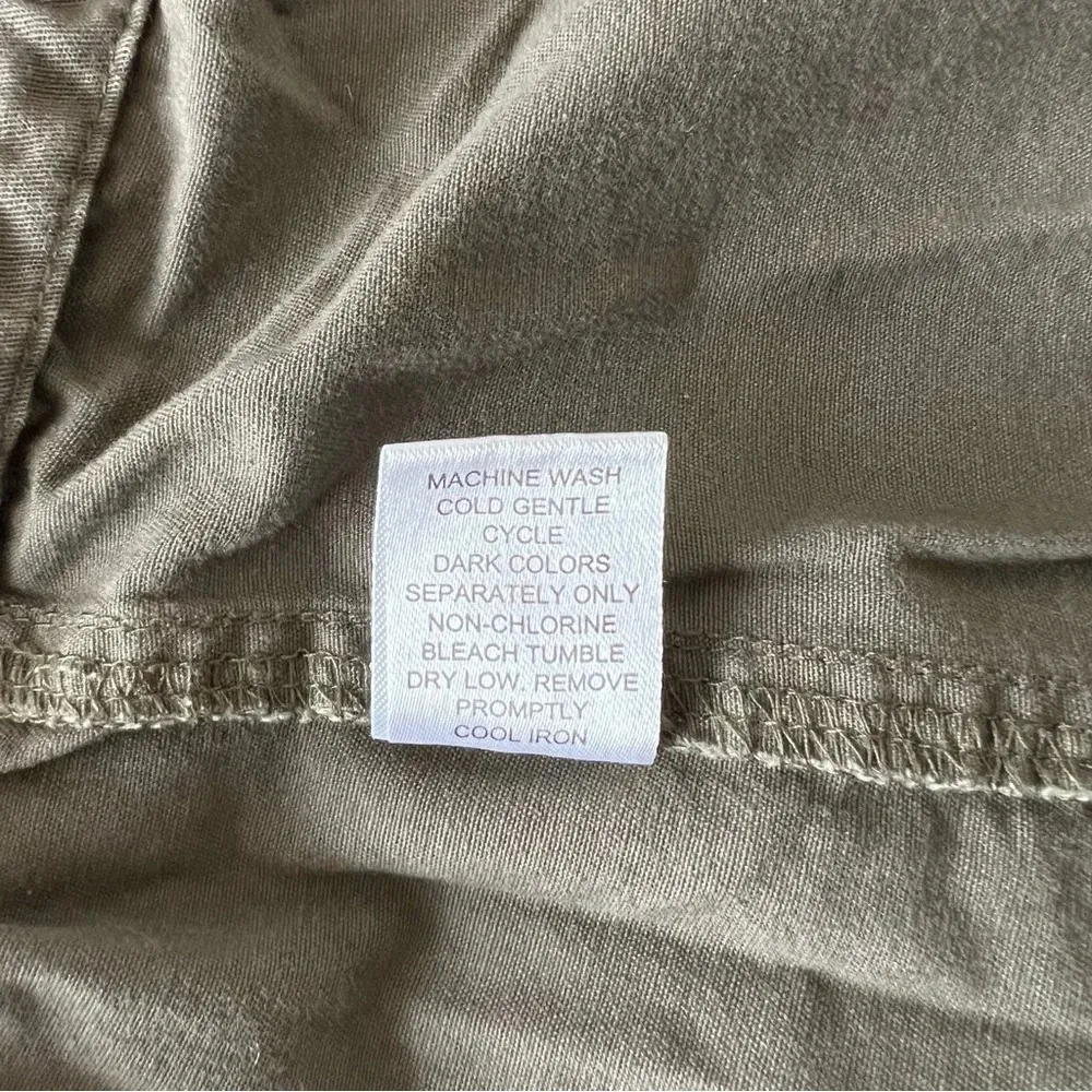 Womens Cotton Military Green Zip & Snap Utility Jacket Size L - Image 5