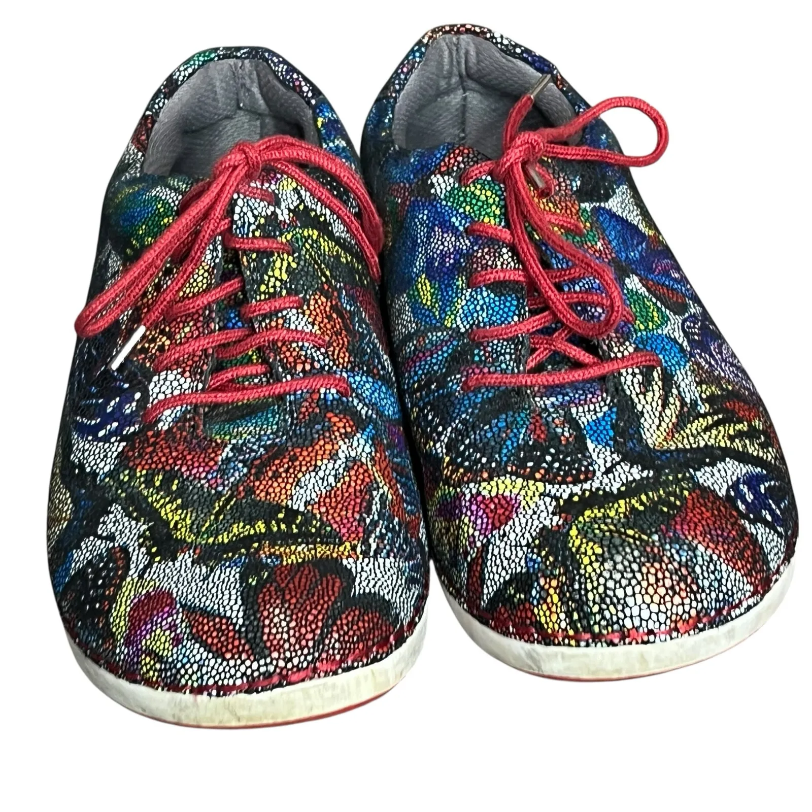 Alegria PG Lite Sneaker Womens 9.5-10 Multicolor Mosaic Butterfly Leather Artsy - Image 5