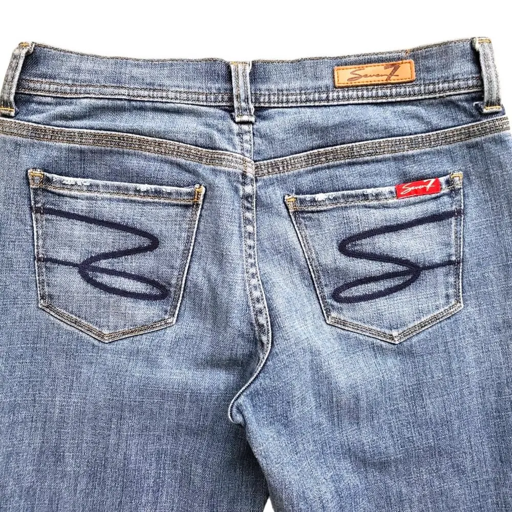 Seven7 Jeans Womens 24 Straight Leg Low Rise Waist Medium Wash Denim Cotton - Image 14