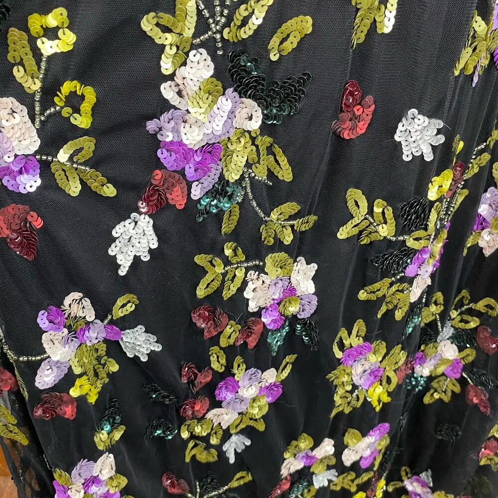 Mac Duggal Floral Sequined Cutout Waist Formal Gown Size 4 $598 5566 - Image 13