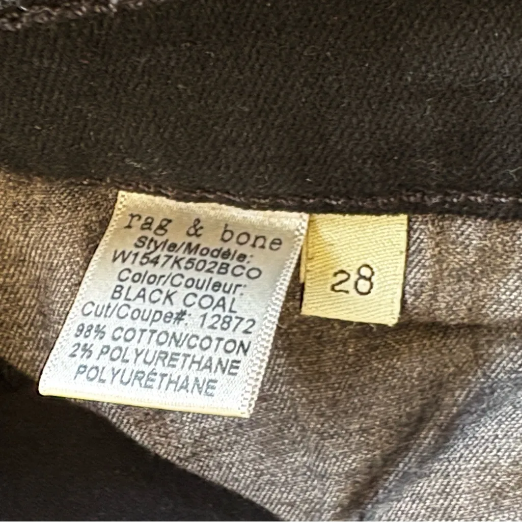 EUC Rag & Bone Stiletto Boot Cut Jeans Black Size 28 - Image 5