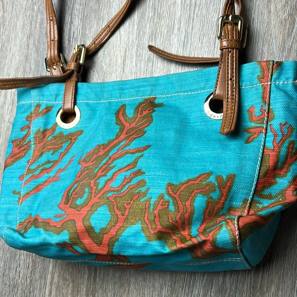 Sakroots Stylish Blue and Brown Shoulder Bag - Image 12