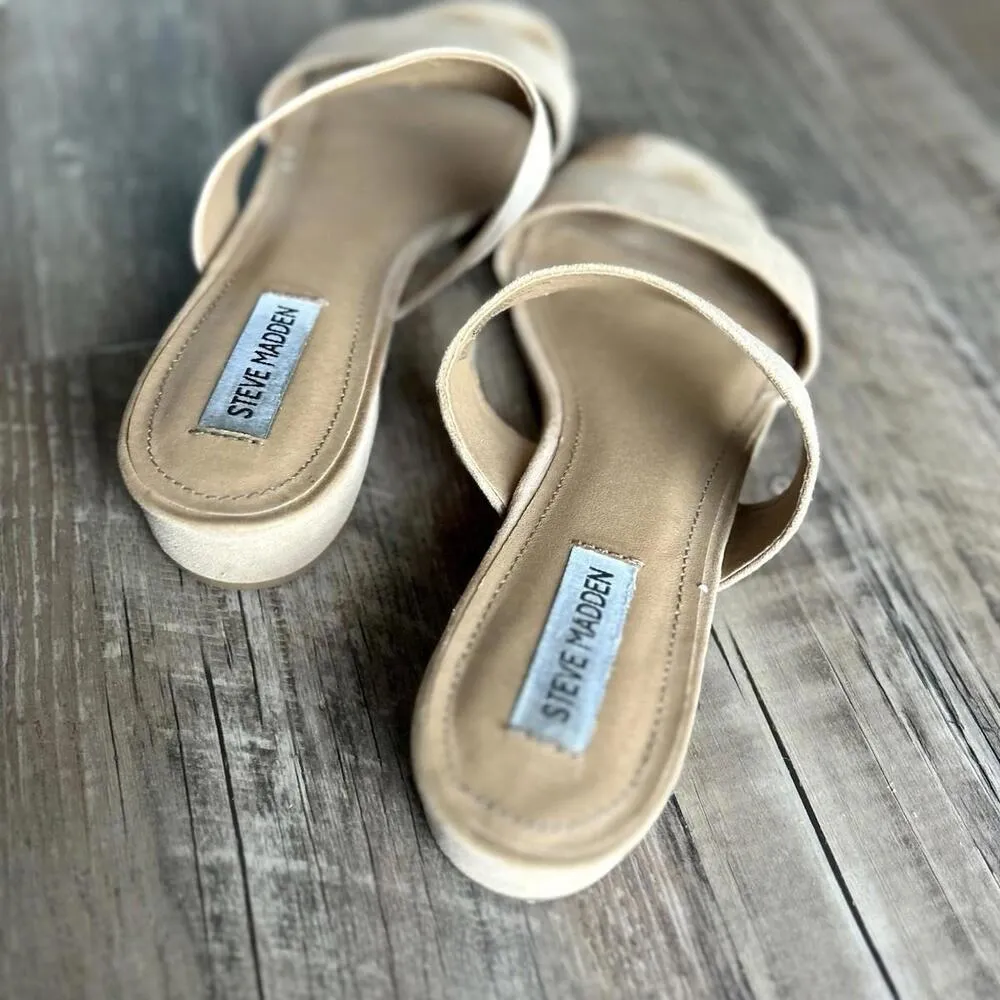 Steve Madden Cactus Model Double Strap Sandals in Tan/Beige Women’s 8.5 - Image 3