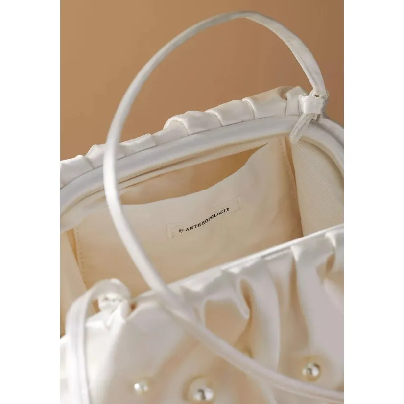 Anthropologie BHLDN Frankie Clutch Pearl Edition White Bridal Black Tie - Image 12